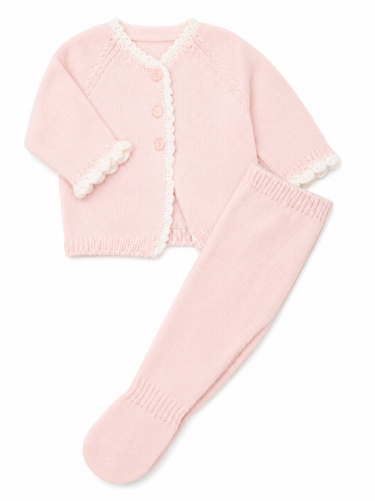 Conjunto tejido rosa